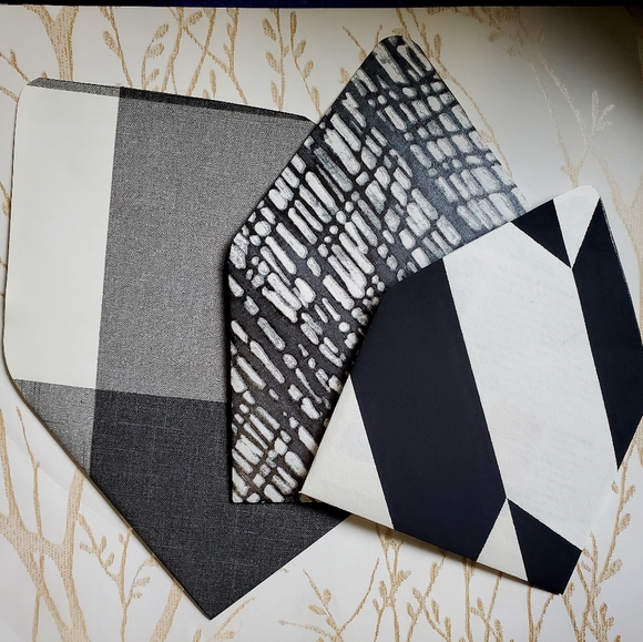 🎃 HAND CRAFTED wallpaper Halloween envelopes black orange set of 3 - Picture 2 of 8